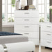 Felicity 5-drawer Chest Glossy White - Bargain Furniture (Detroit, MI)