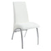 Bishop Upholstered Side Chairs White and Chrome (Set of 2) - Bargain Furniture (Detroit, MI)