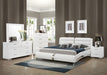 Jeremaine California King, E.King, & Queen Upholstered Bed White - Bargain Furniture (Detroit, MI)