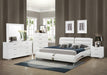 Jeremaine California King Upholstered Bed White - Bargain Furniture (Detroit, MI)