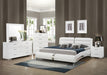 Jeremaine California King, E.King, & Queen Upholstered Bed White - Bargain Furniture (Detroit, MI)