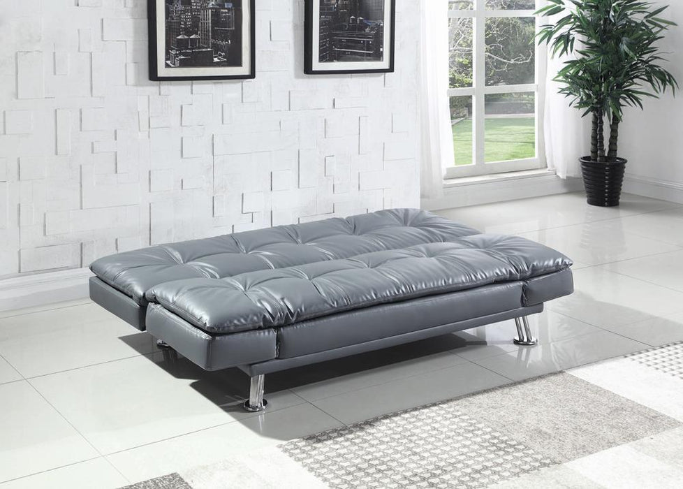 Dilleston Tufted Back Upholstered Sofa Bed Grey - Bargain Furniture (Detroit, MI)