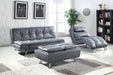Dilleston Tufted Back Upholstered Sofa Bed Grey - Bargain Furniture (Detroit, MI)