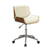 Addington Adjustable Height Office Chair Ecru and Chrome - Bargain Furniture (Detroit, MI)