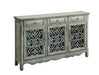 Madeline 3-door Accent Cabinet Antique Green - Bargain Furniture (Detroit, MI)