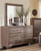 Kauffman Rectangular Dresser Mirror Washed Taupe - Bargain Furniture (Detroit, MI)