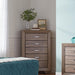 Kauffman 5-drawer Chest Washed Taupe - Bargain Furniture (Detroit, MI)