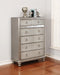 Bling Game 6-drawer Chest Metallic Platinum - Bargain Furniture (Detroit, MI)