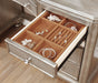 Bling Game 9-drawer Vanity Desk Metallic Platinum - Bargain Furniture (Detroit, MI)