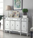 Aconitum 4-door Wine Cabinet Clear Mirror - Bargain Furniture (Detroit, MI)