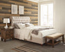 Devon Tufted Upholstered California King, Eastren King, & Queen Bed Beige - Bargain Furniture (Detroit, MI)