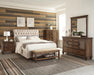 Devon Tufted Upholstered California King, Eastren King, & Queen Bed Beige - Bargain Furniture (Detroit, MI)