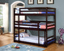 Sandler Twin Triple Bunk Bed Cappuccino - Bargain Furniture (Detroit, MI)