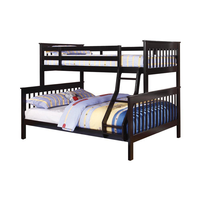Chapman Full Over Full & Twin Over Full Bunk Bed Black & White - Bargain Furniture (Detroit, MI)