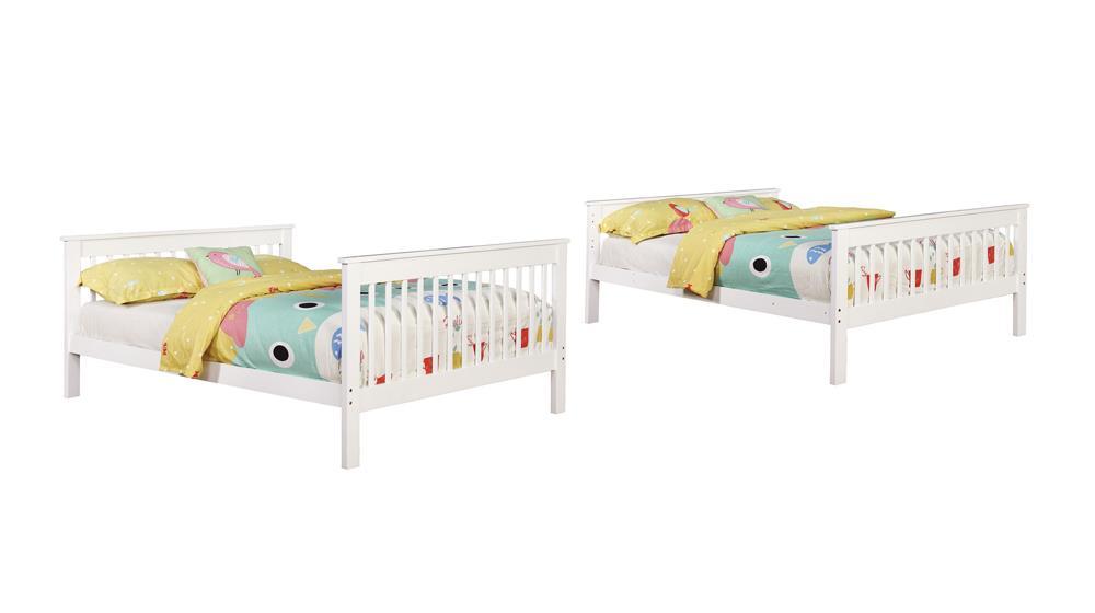 Chapman Full Over Full & Twin Over Full Bunk Bed Black & White - Bargain Furniture (Detroit, MI)
