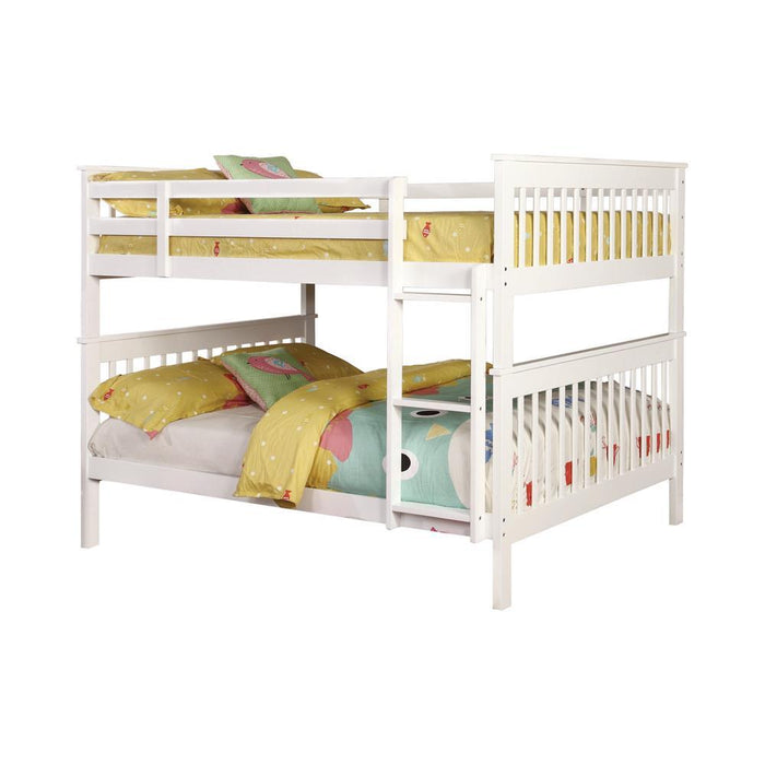 Chapman Full Over Full & Twin Over Full Bunk Bed Black & White - Bargain Furniture (Detroit, MI)