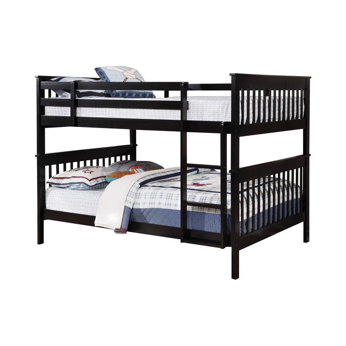 Chapman Full Over Full & Twin Over Full Bunk Bed Black & White - Bargain Furniture (Detroit, MI)