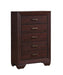 Kauffman 5-drawer Chest Dark Cocoa - Bargain Furniture (Detroit, MI)