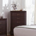 Kauffman 5-drawer Chest Dark Cocoa - Bargain Furniture (Detroit, MI)