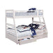 Ashton Twin Over Full 2-drawer Bunk Bed White - Bargain Furniture (Detroit, MI)