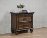 Franco 2-drawer Nightstand with Pull Out Tray Burnished Oak - Bargain Furniture (Detroit, MI)