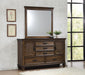 Franco Rectangular Dresser Mirror Burnished Oak - Bargain Furniture (Detroit, MI)