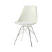 Juniper Armless Dining Chairs White and Chrome (Set of 2) - Bargain Furniture (Detroit, MI)