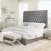 Camille Tall Tufted California King Bed Grey - Bargain Furniture (Detroit, MI)