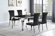 Carone Rectangular Dining Table Chrome and Black - Bargain Furniture (Detroit, MI)