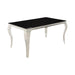 Carone Rectangular Dining Table Chrome and Black - Bargain Furniture (Detroit, MI)