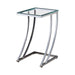 Cayden Rectangular Top Accent Table Chrome and Clear - Bargain Furniture (Detroit, MI)
