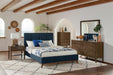 Charity Eastern King Upholstered Bed Blue - Bargain Furniture (Detroit, MI)