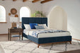 Charity Full Upholstered Bed Blue - Bargain Furniture (Detroit, MI)