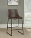 Michelle Armless Counter Height Stools Two-tone Brown and Black (Set of 2) - Bargain Furniture (Detroit, MI)