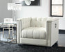 Chaviano Tufted Upholstered Chair Pearl White - Bargain Furniture (Detroit, MI)