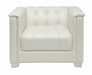 Chaviano Tufted Upholstered Chair Pearl White - Bargain Furniture (Detroit, MI)