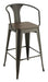 Cavalier Wooden Seat Bar Stools Dark Elm and Matte Black (Set of 2) - Bargain Furniture (Detroit, MI)
