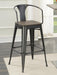 Cavalier Wooden Seat Bar Stools Dark Elm and Matte Black (Set of 2) - Bargain Furniture (Detroit, MI)