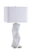 Camie Geometric Ceramic Base Table Lamp White - Bargain Furniture (Detroit, MI)