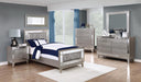 Leighton Twin Panel Bed with Mirrored Accents Mercury Metallic - Bargain Furniture (Detroit, MI)