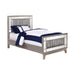 Leighton Twin Panel Bed with Mirrored Accents Mercury Metallic - Bargain Furniture (Detroit, MI)