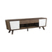 Alvin 2-drawer TV Console Dark Walnut and Glossy White - Bargain Furniture (Detroit, MI)