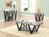 Stevens V-shaped End Table Black and Antique Grey - Bargain Furniture (Detroit, MI)