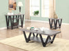 Stevens V-shaped Sofa Table Black and Antique Grey - Bargain Furniture (Detroit, MI)