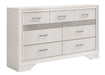 Miranda 7-drawer Dresser White and Rhinestone - Bargain Furniture (Detroit, MI)
