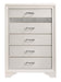 Miranda 5-drawer Chest White and Rhinestone - Bargain Furniture (Detroit, MI)
