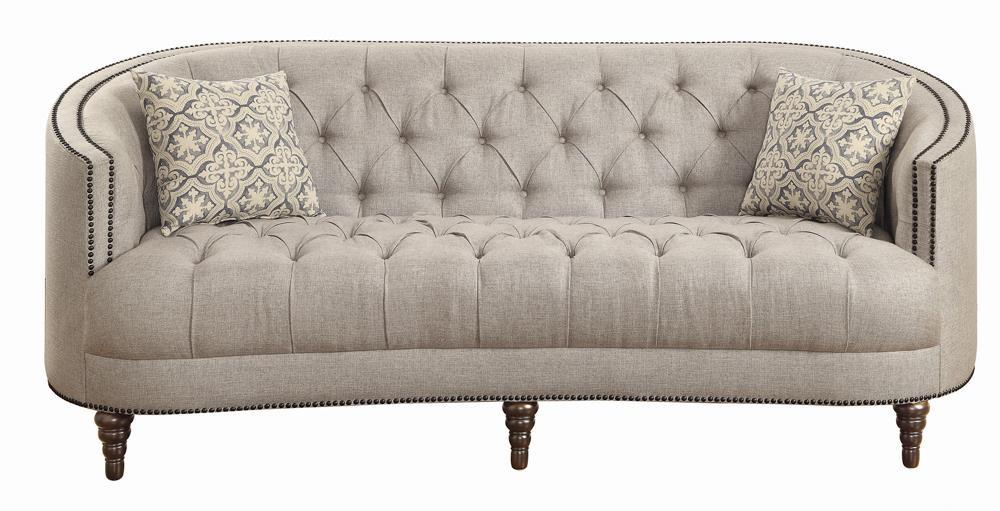 Avonlea Sloped Arm Upholstered Sofa Trim Grey - Bargain Furniture (Detroit, MI)