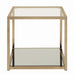 Cora End Table with Mirror Shelf Chocolate Chrome - Bargain Furniture (Detroit, MI)