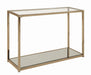 Cora Sofa Table with Mirror Shelf Chocolate Chrome - Bargain Furniture (Detroit, MI)