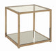 Cora End Table with Mirror Shelf Chocolate Chrome - Bargain Furniture (Detroit, MI)